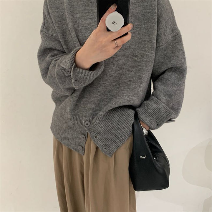 Women's Solid Sweater with Turtleneck for Everyday Wear