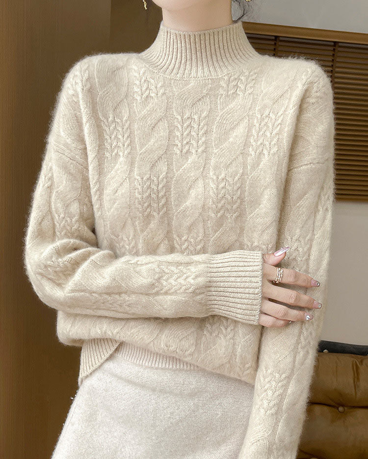 Women's Solid Color Turtleneck Sweater