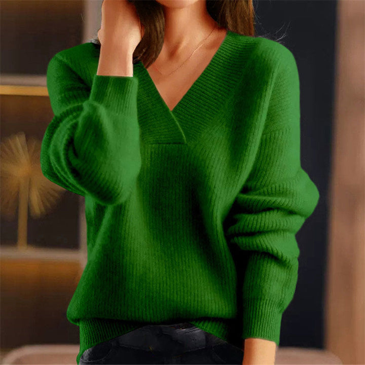 Simple and Comfortable Women's Sweater in Solid Color