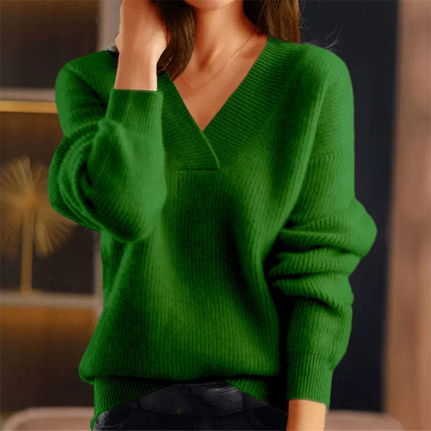 Simple and Comfortable Women's Sweater in Solid Color 05