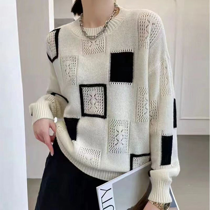 Comfortable Women's Checkered Sweater