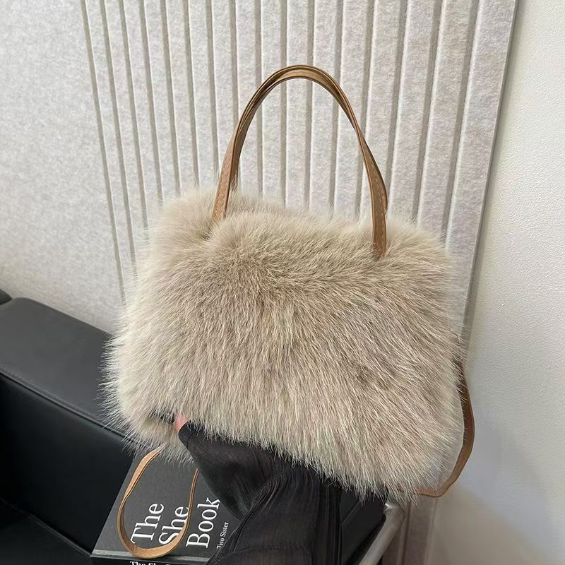 Christy | Faux Fur Handbag with Handle and Strap