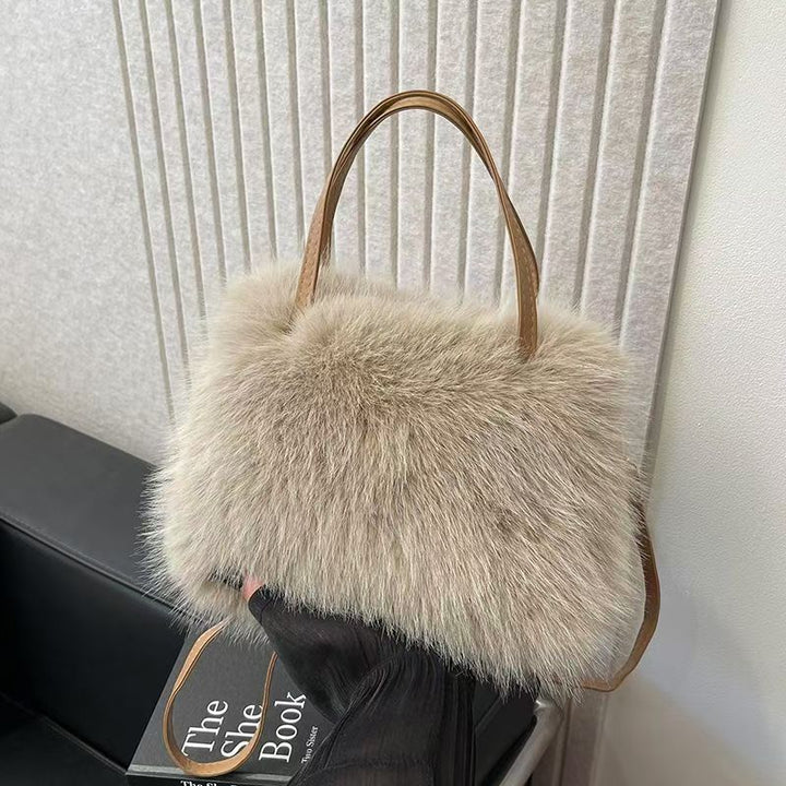 Christy | Faux Fur Handbag with Handle and Strap
