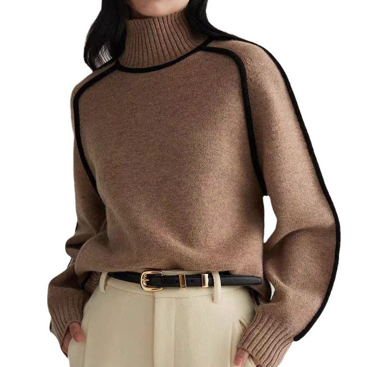Solid Cashmere Sweater with Turtleneck 03