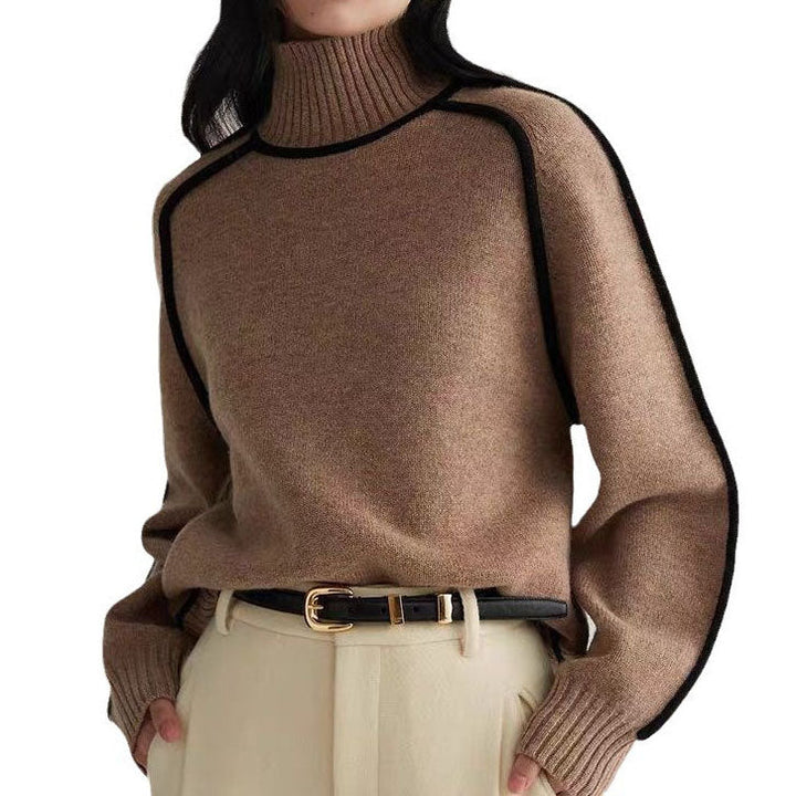 Solid Cashmere Sweater with Turtleneck 03