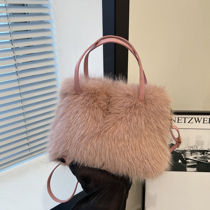 Christy | Faux Fur Handbag with Handle and Strap