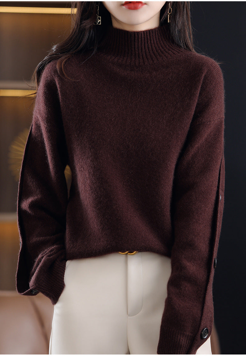 Elegant and Comfortable Cashmere Sweater with Turtleneck