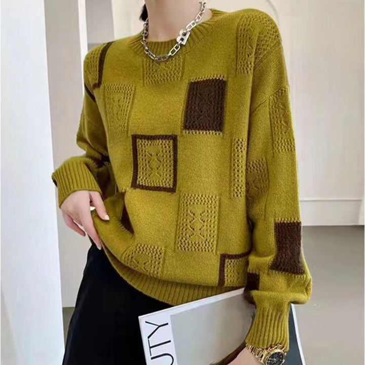 Comfortable Women's Checkered Sweater