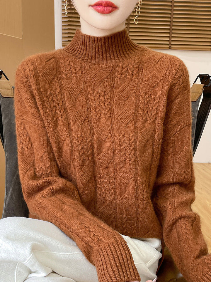 Women's Solid Color Turtleneck Sweater