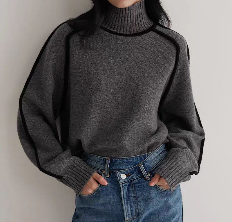 Solid Cashmere Sweater with Turtleneck 03