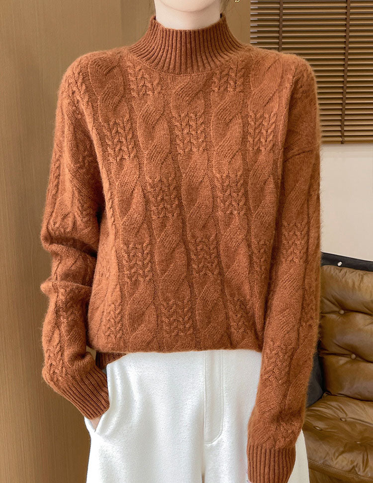 Women's Solid Color Turtleneck Sweater