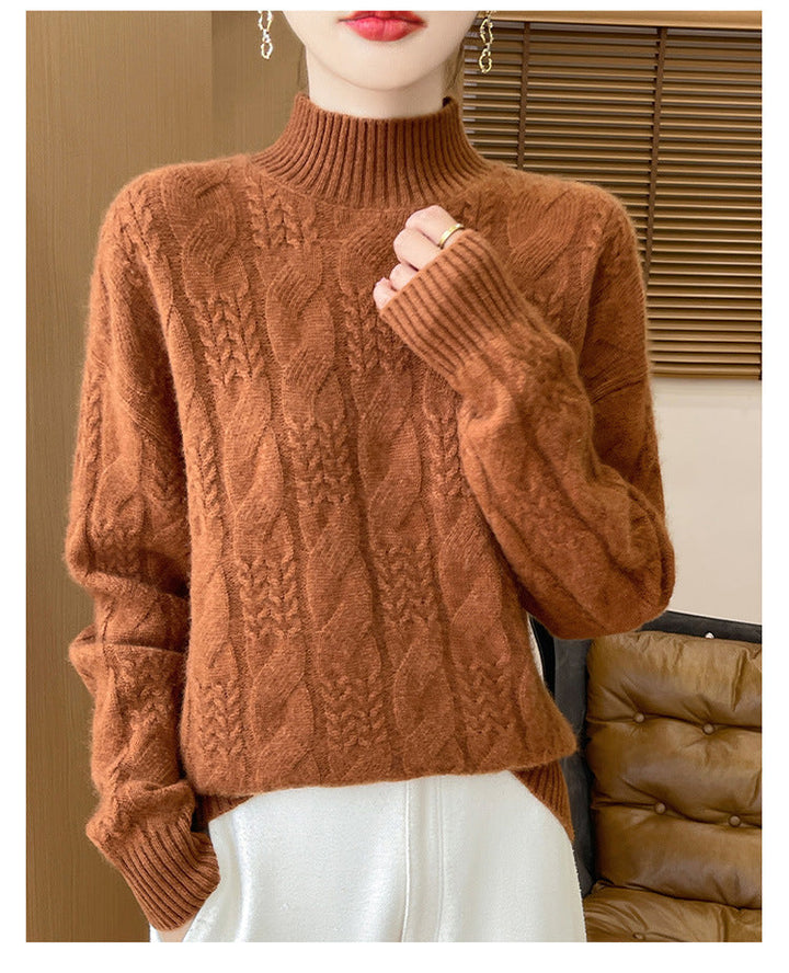 Women's Solid Color Turtleneck Sweater
