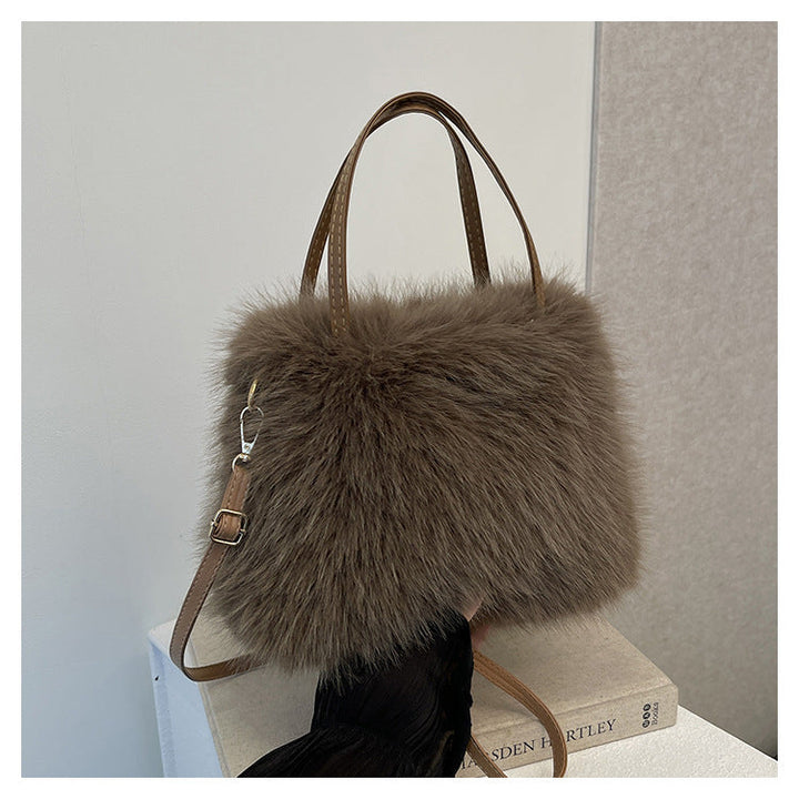 Christy | Faux Fur Handbag with Handle and Strap