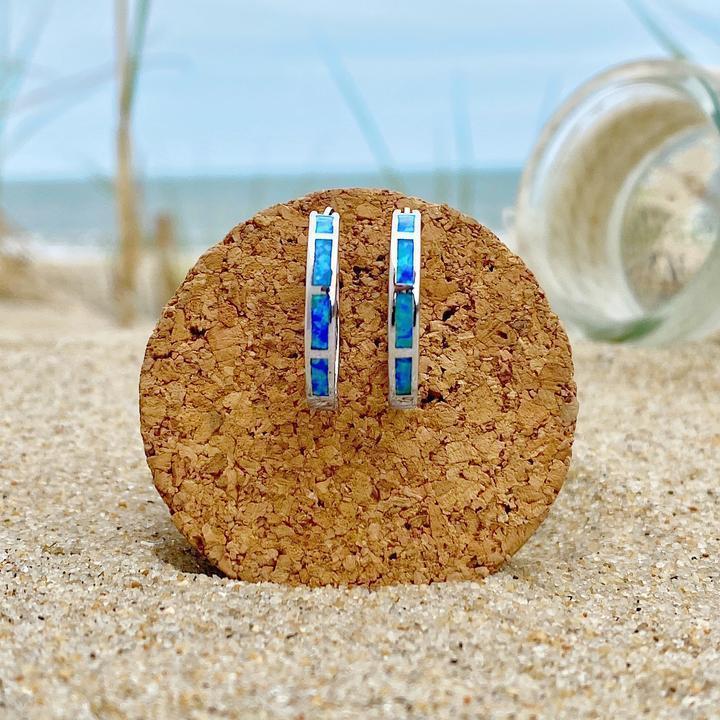 Ocean-Inspired Silver and Opal Luxury Earrings