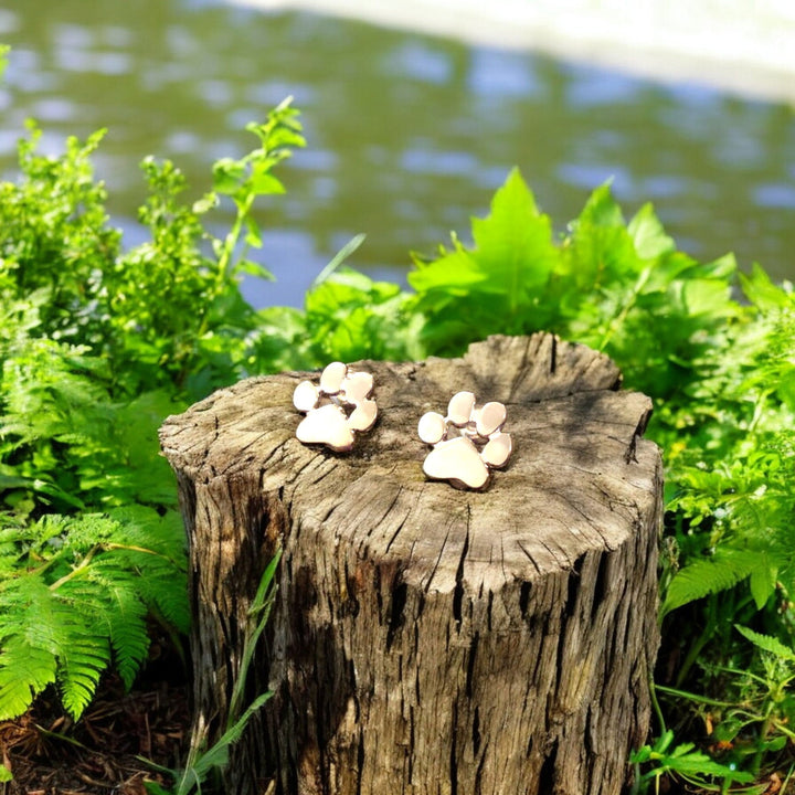 Paw-Shaped Earrings in Hypoallergenic Stainless Steel