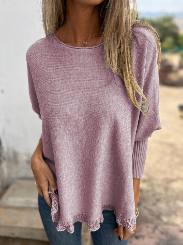 New autumn-winter loose women's sweater with hammered lace