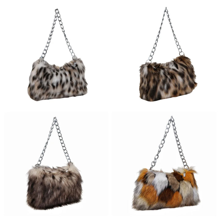 Brynn | Faux Fur Print Shoulder Bag