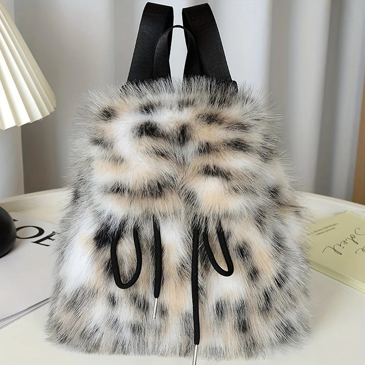 Bernice | Drawstring Backpack with Faux Fur