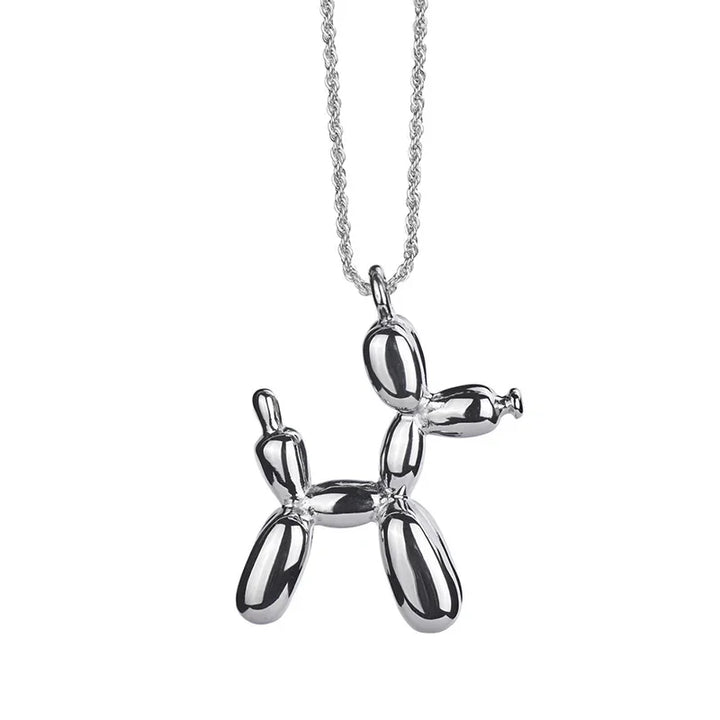 Dog Balloon Necklace – Playful Women's Jewelry with Animal Pendant in Golden Look