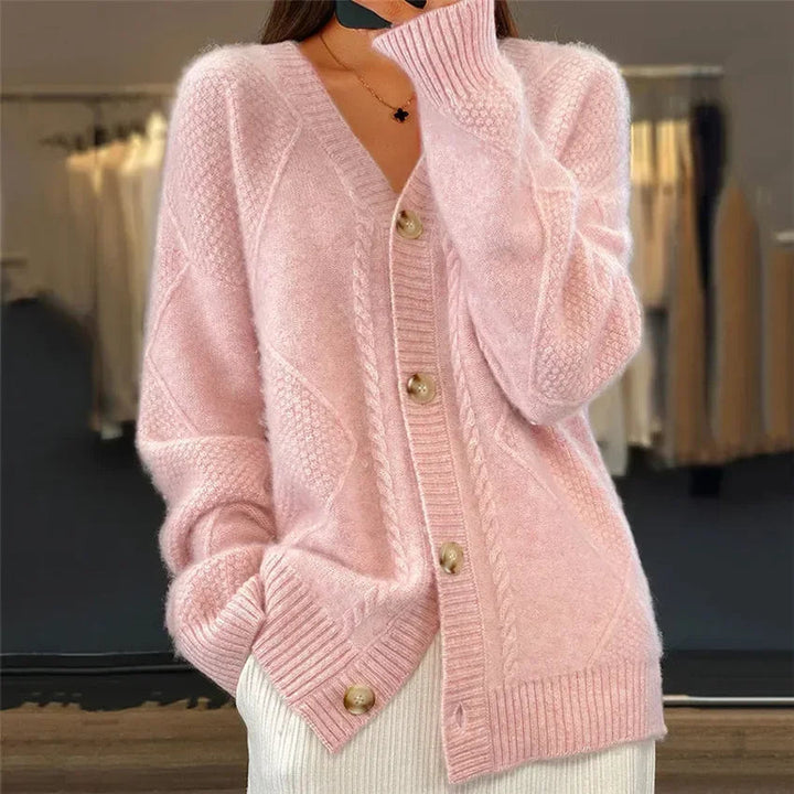 Women's Solid Color Cardigan Sweater for Everyday Wear