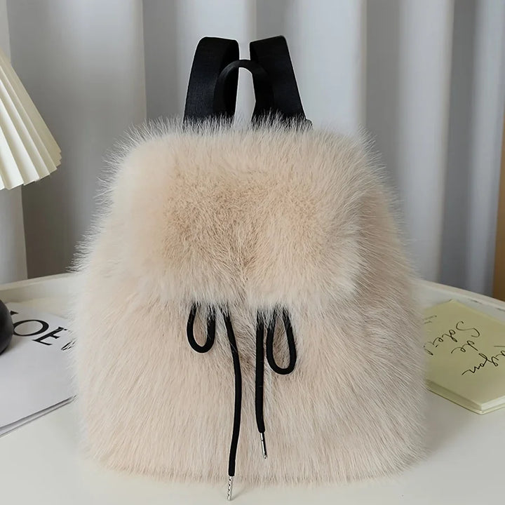 Bernice | Drawstring Backpack with Faux Fur
