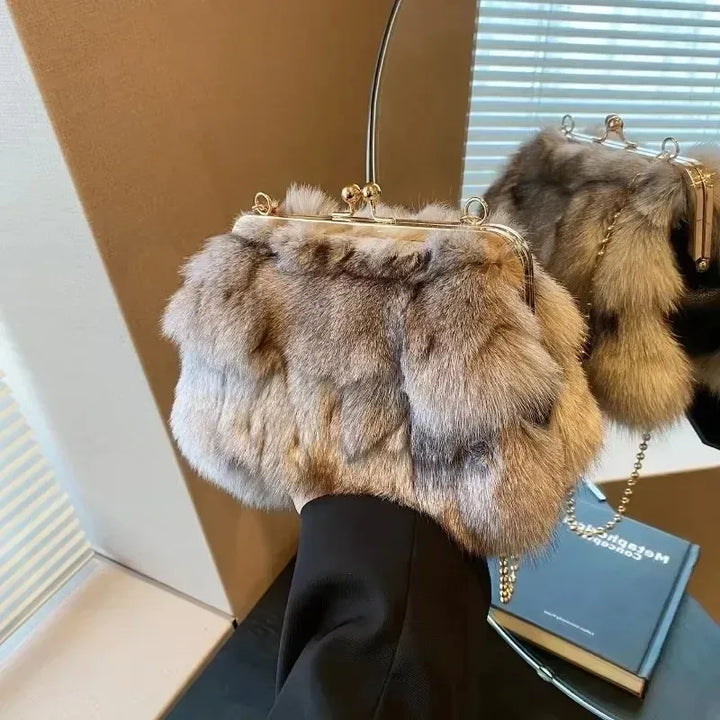 Victoria | Chic Faux Fur Evening Clutch