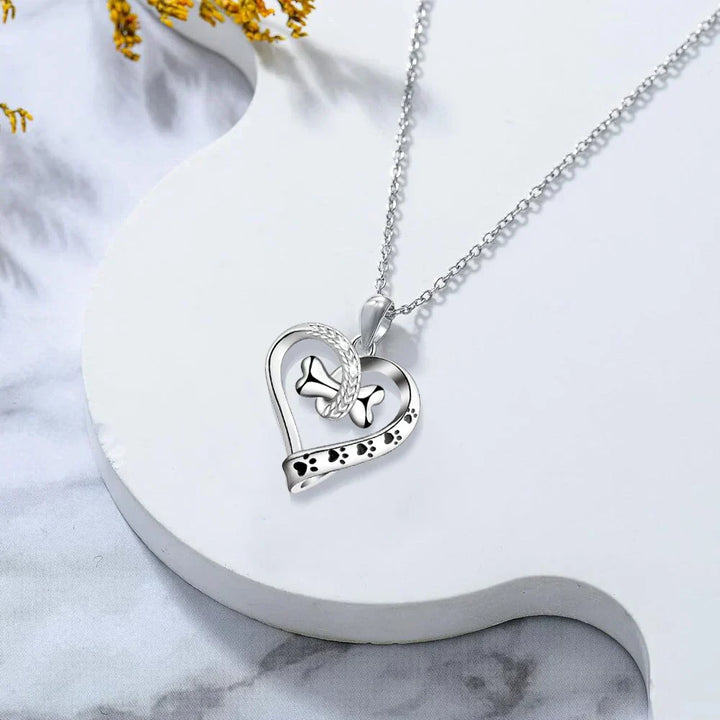 Dog Paw, Heart, and Bone Jewelry Set – 2-Piece Set