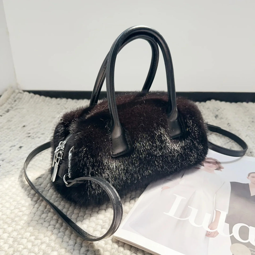 Jolie | Faux Fur Box Shoulder Handbag