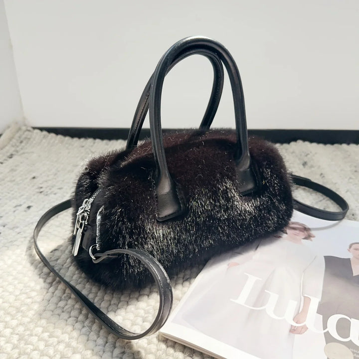 Jolie | Faux Fur Box Shoulder Handbag