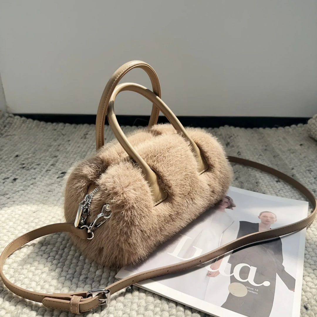 Jolie | Faux Fur Box Shoulder Handbag