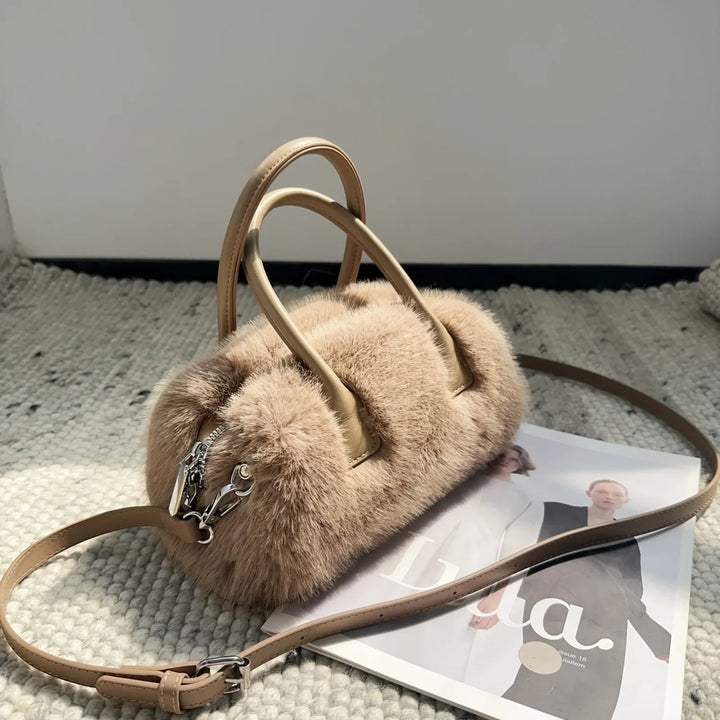 Jolie | Faux Fur Box Shoulder Handbag