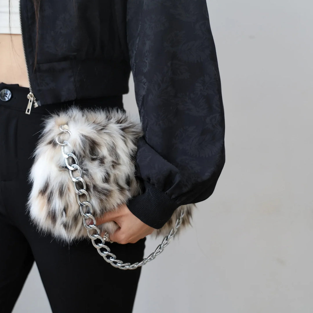 Brynn | Faux Fur Print Shoulder Bag