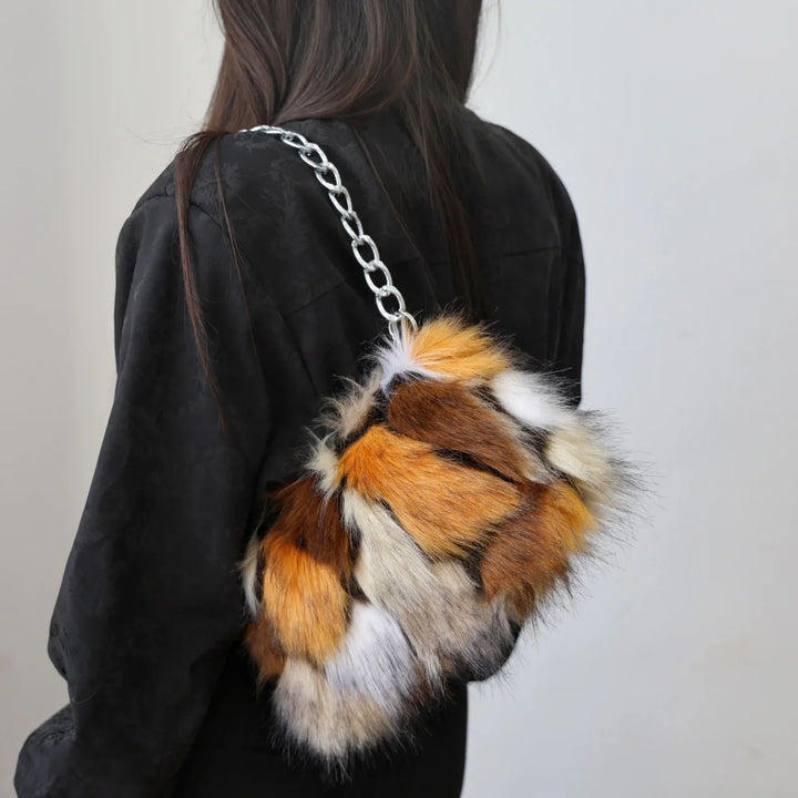 Brynn | Faux Fur Print Shoulder Bag