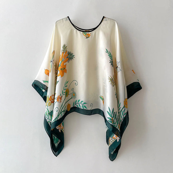Women's Summer Silk Shawl Blouse