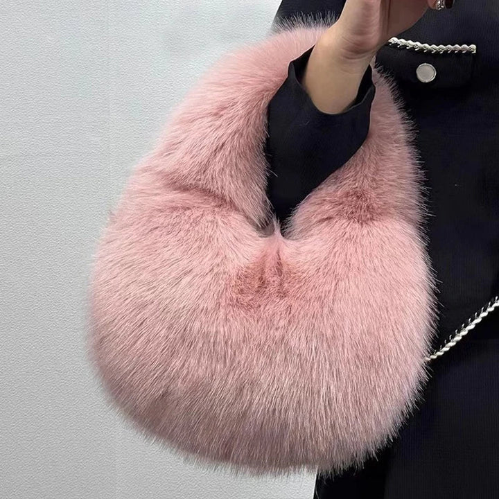 Jean | Half-Moon Shoulder Bag with Faux Fur