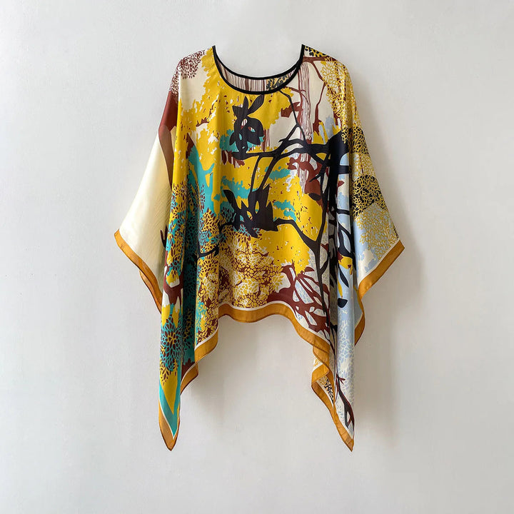 Women's Summer Silk Shawl Blouse