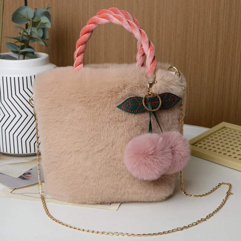 Rosalie | Soft Plush Charm Shoulder Bag