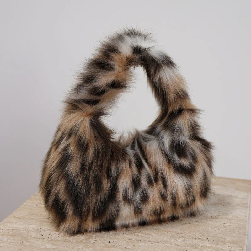 Mabel | Plush Faux Fur Hobo Shoulder Bag