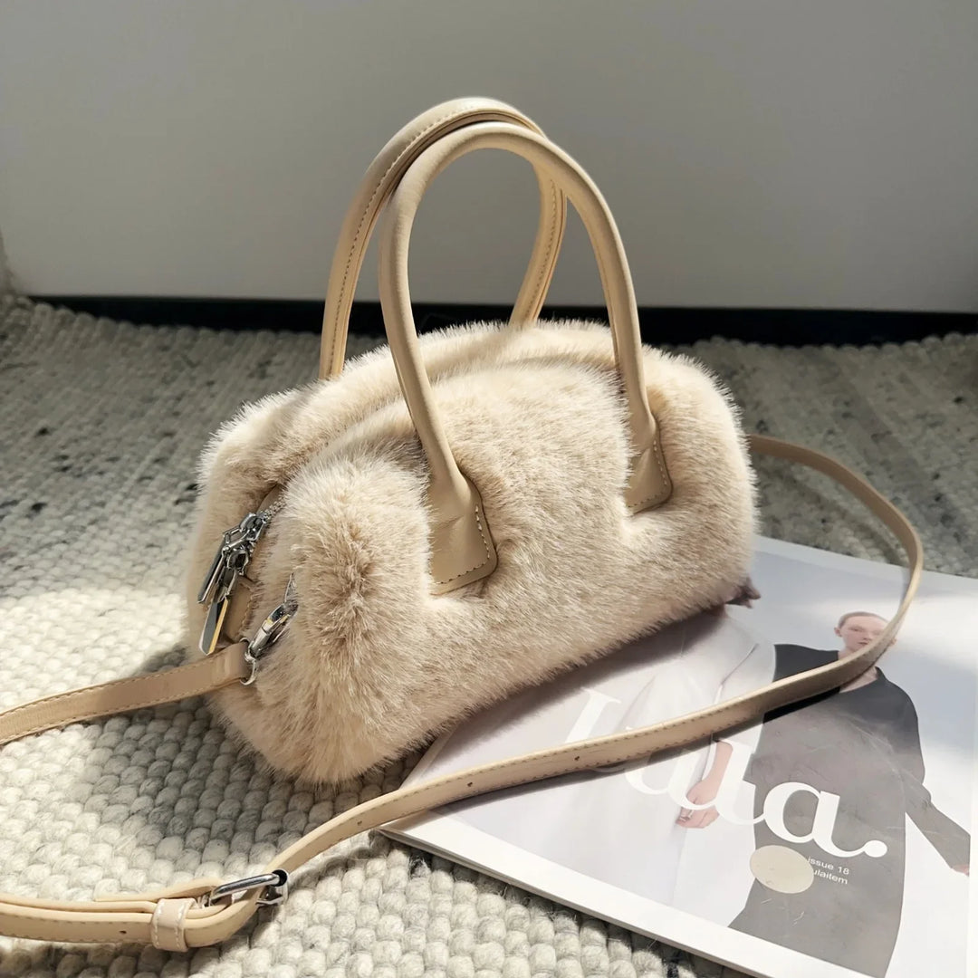 Jolie | Faux Fur Box Shoulder Handbag