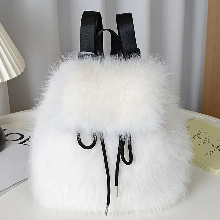 Bernice | Drawstring Backpack with Faux Fur