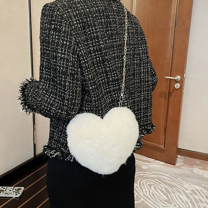 Geneva | Soft Plush Heart-Shaped Shoulder Bag
