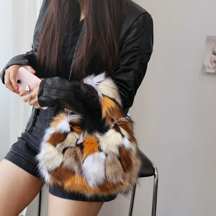 Mabel | Plush Faux Fur Hobo Shoulder Bag