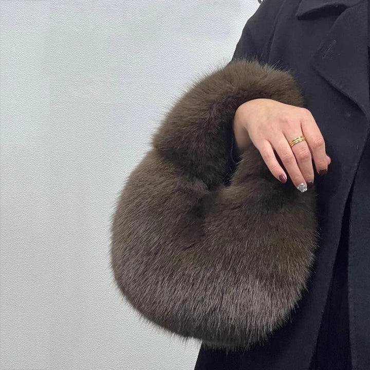 Jean | Half-Moon Shoulder Bag with Faux Fur