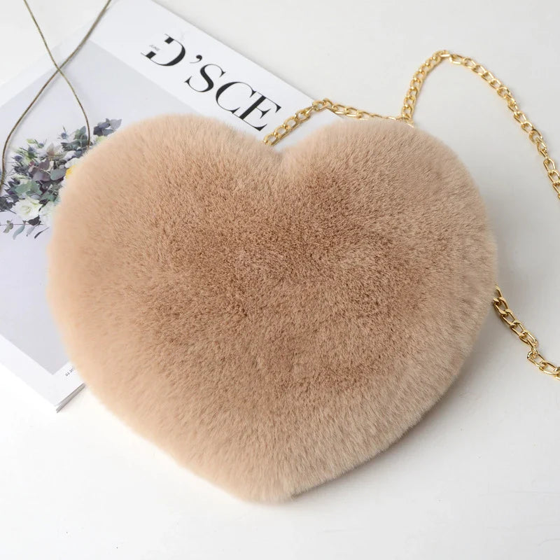 Geneva | Soft Plush Heart-Shaped Shoulder Bag