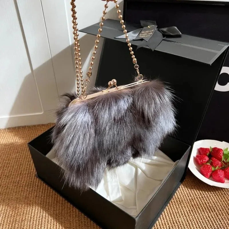 Victoria | Chic Faux Fur Evening Clutch