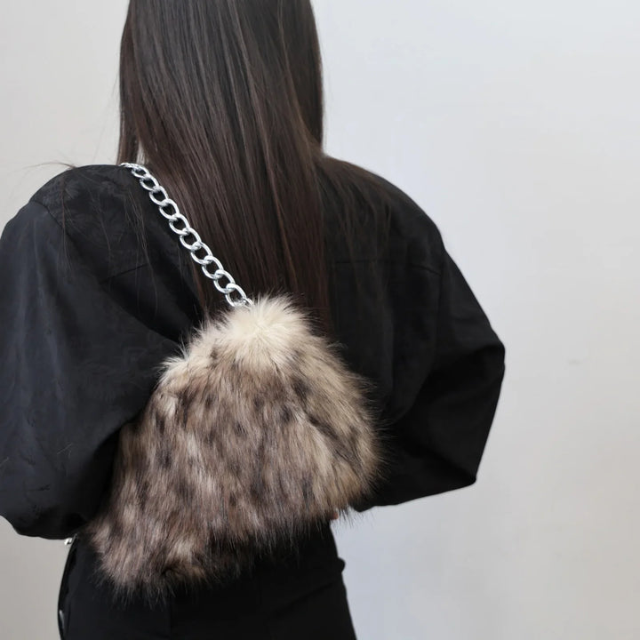 Brynn | Faux Fur Print Shoulder Bag