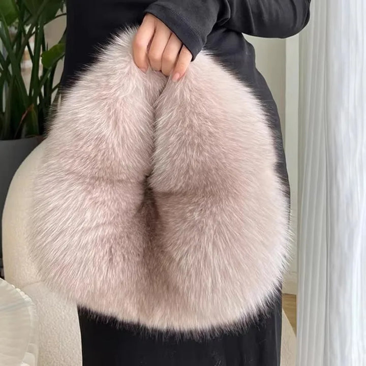 Jean | Half-Moon Shoulder Bag with Faux Fur