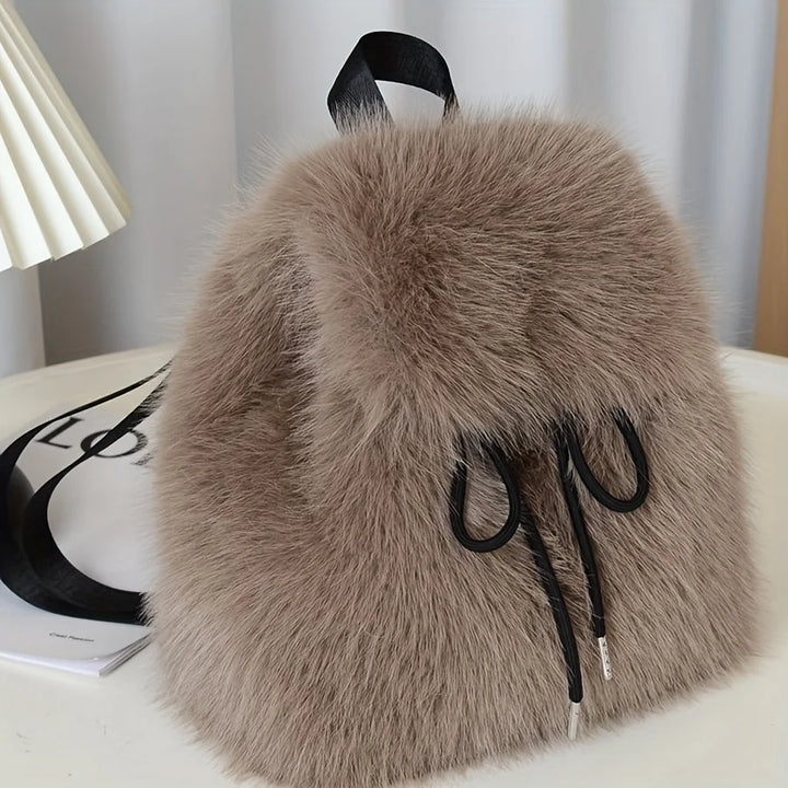 Bernice | Drawstring Backpack with Faux Fur