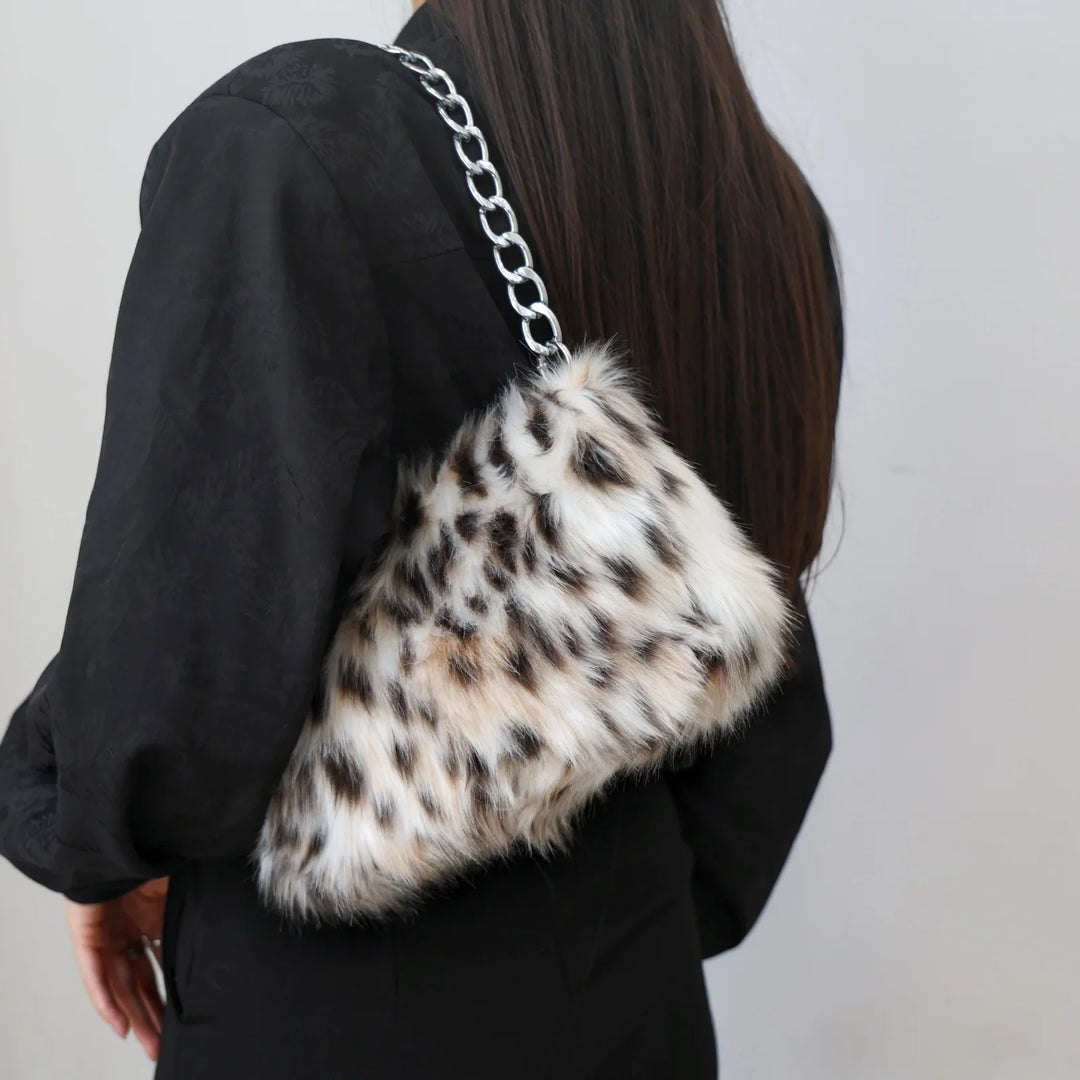Brynn | Faux Fur Print Shoulder Bag