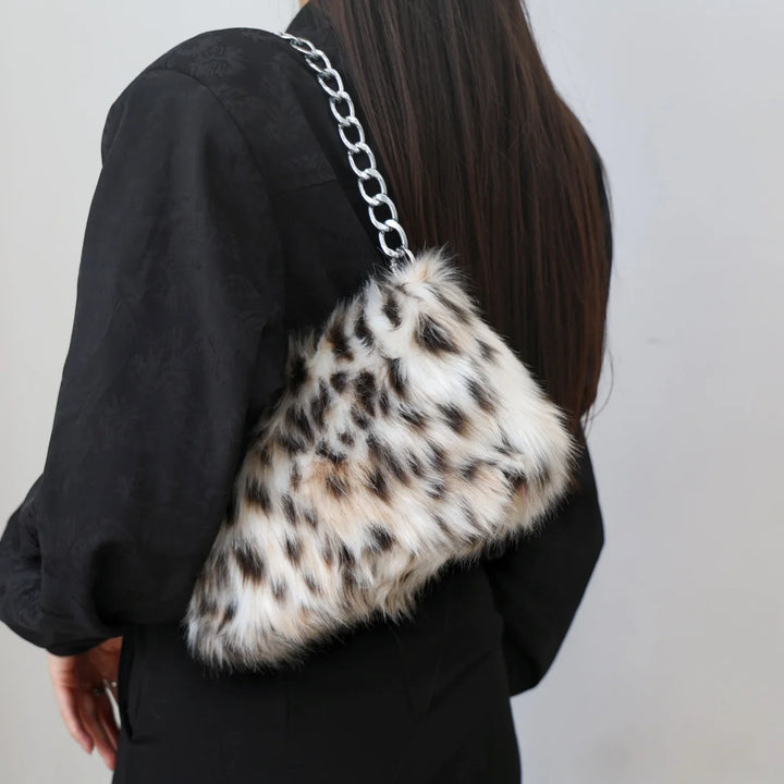 Brynn | Faux Fur Print Shoulder Bag